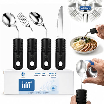 Adaptive Utensils 270° Adjustable for Hand Tremors, Elderly 4PCS