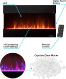 E-Flame USA Hampshire 36-inch Wall Mount/Wall Insert LED Electric Fireplace Heater with Timer