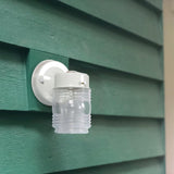 Jelly Jar 1-Light Outdoor Wall Light with Clear Ribbed Glass, Wet Rated for Porch, Patio, and Entryway - Design House