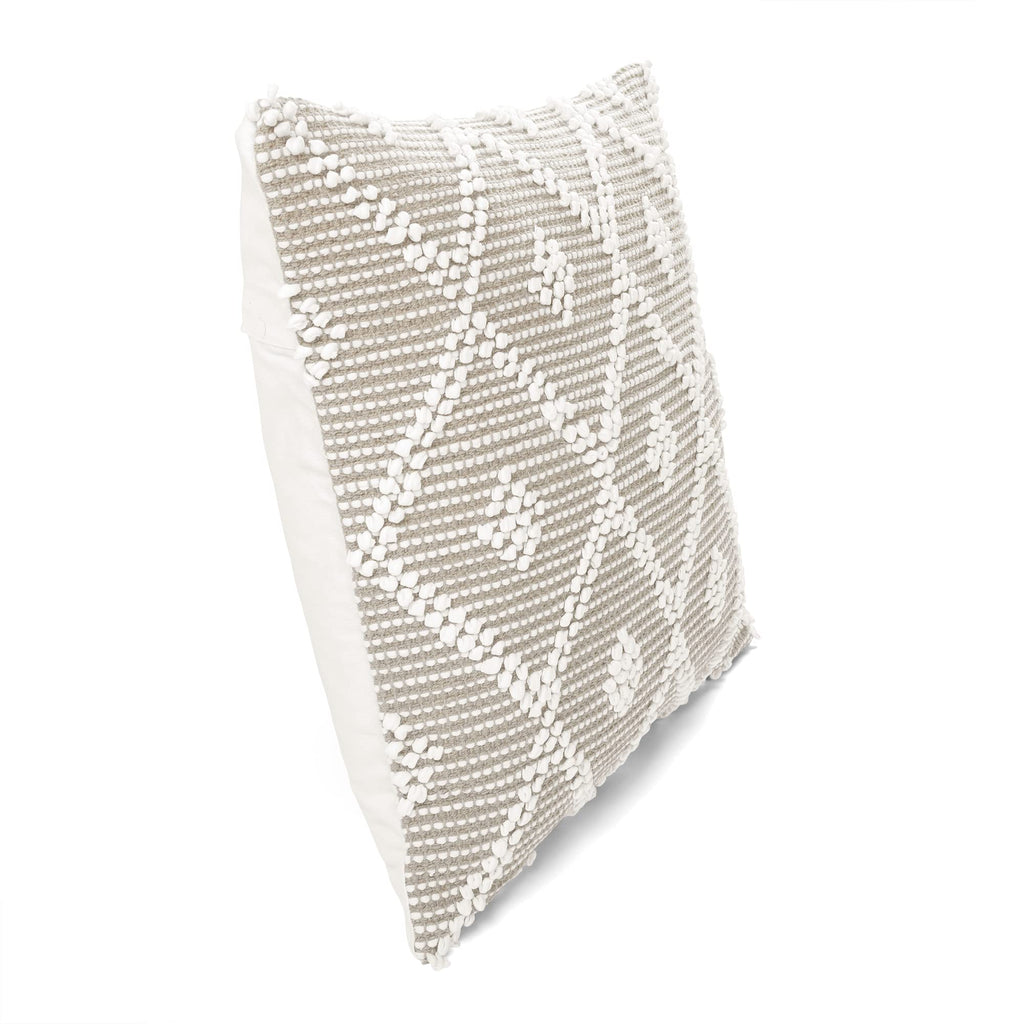 Adelyn Decorative Throw Pillow Cover, 20" W x 20" L, Neutral - Square Pillow - Neutral Diamond Pillow - Textured