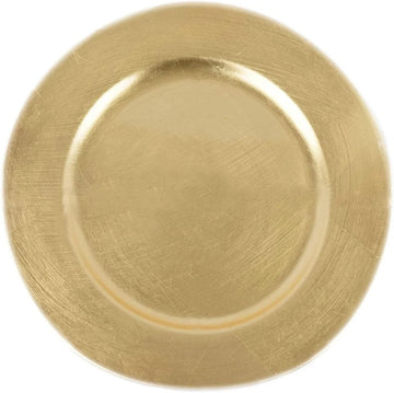 13-Inch Gold Metallic Charger Plates Dinner Chargers (12-Pack) - Set of 12