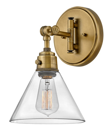 Arti Medium Short Swing Arm Single Light Sconce, Heritage Brass