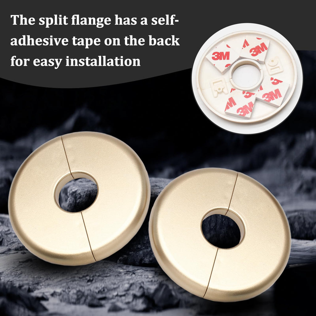 2 Pcs Gold 0.87 inch / 22mm Split Escutcheon Plate
