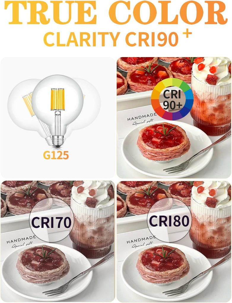 12W G125 Dimmable Globe LED Bulb, 3000K, 1000 Lumens, E26 Base