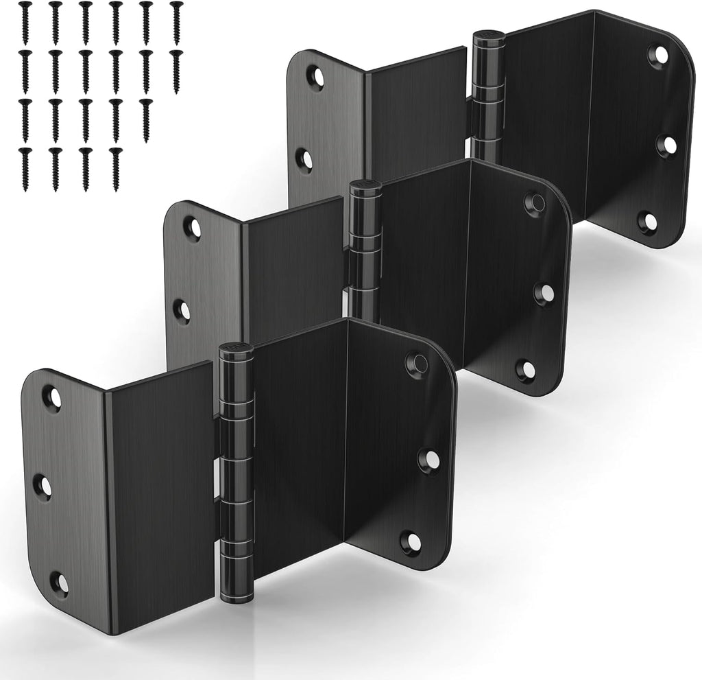 Offset Hinges, 3.5 Inches Swing Door Hinges, 5/8" Radius Corner Ball Bearing Door Hinges, 2 Inches Widen Doorway