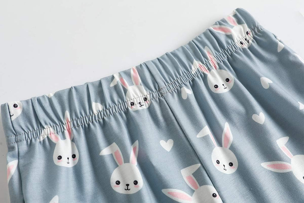 Big Girls Summer Cartoon Pajama Sets Cute Sleepwear 2pcs Shorts PJS