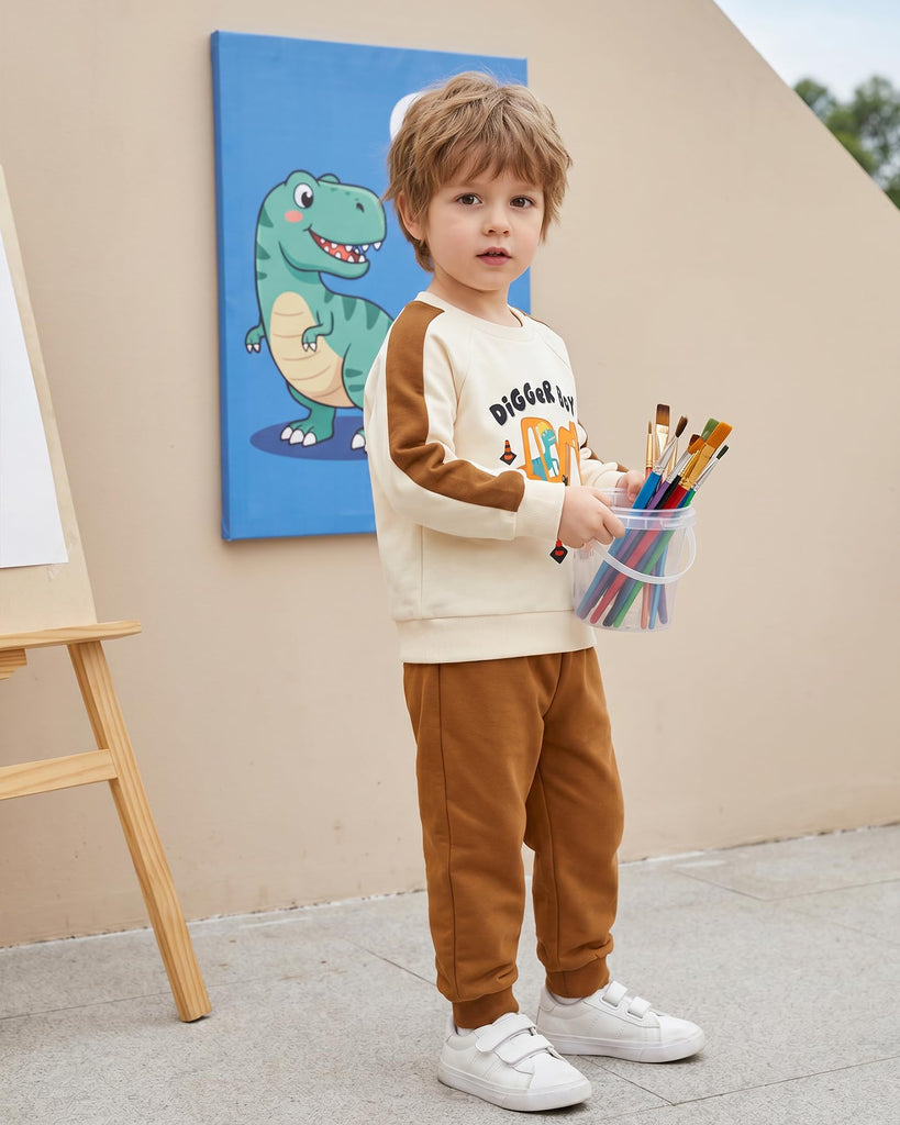 Baby Boy Clothes Brown Sweatshirt Jogger Pants Set