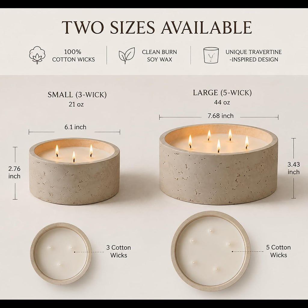 3-Wick Scented Candle-Amber & Musk & Vanilla,Soy Coconut Wax Blend Candle with Acacia Wood Lid,21oz Large - Set of 21
