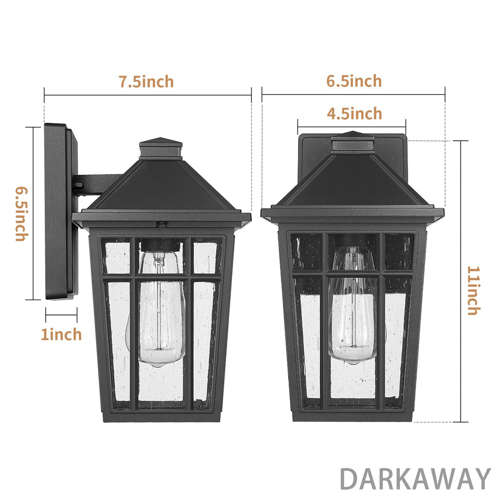 Outdoor Sconce Lights Wall Light Fixtures, Front Porch Light Outdoor Wall Anti-Rust Waterproof Aluminum with Glass