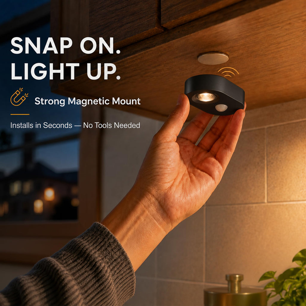Rechargeable Under Cabinet Lighting: 3-Pack Motion Sensor Puck Lights with Remote, Dimmable Motion Sensor Lights