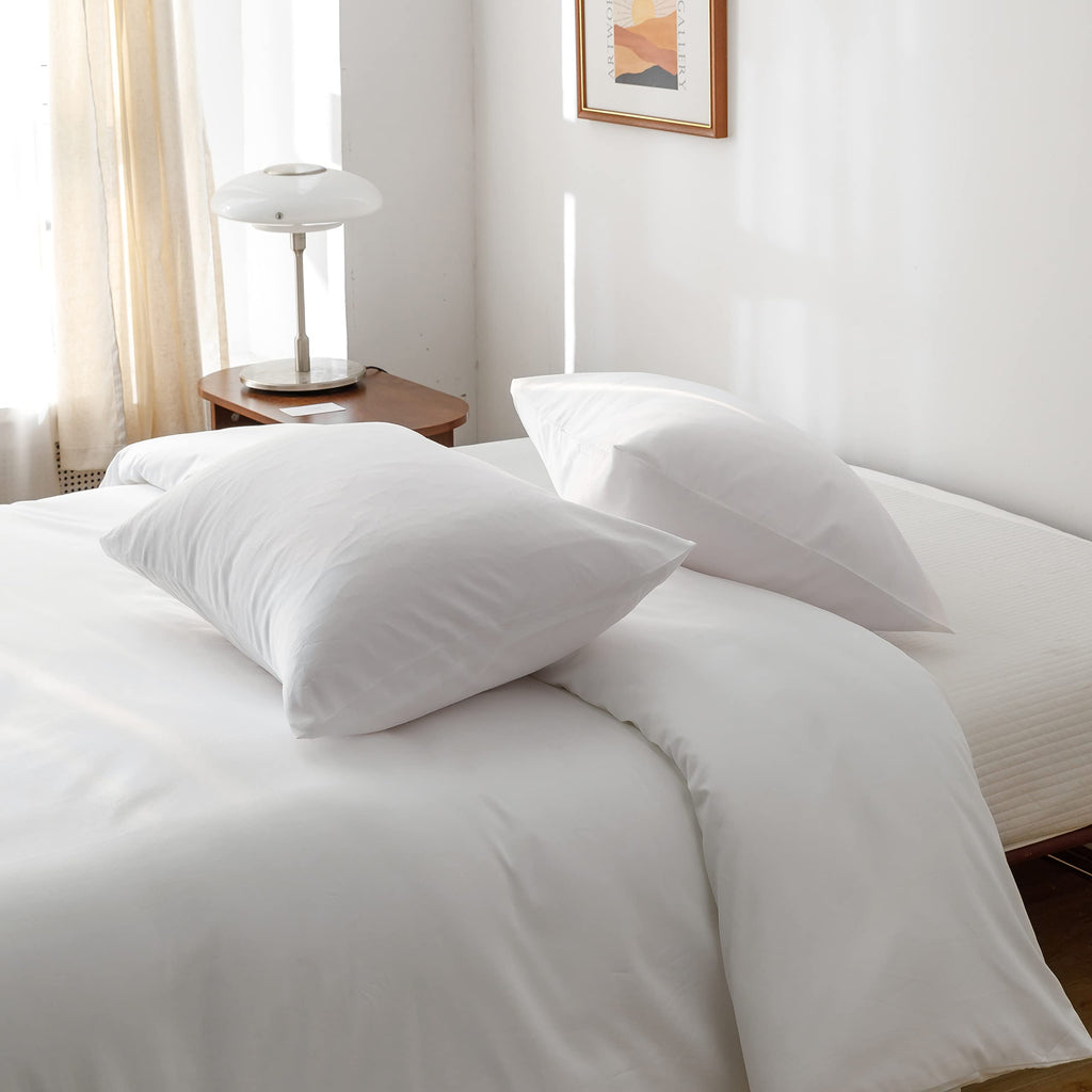 Egyptian Cotton Duvet Cover Sateen Weave, Silky Soft and Breathable Bedding Set with Zipper Closure, Long