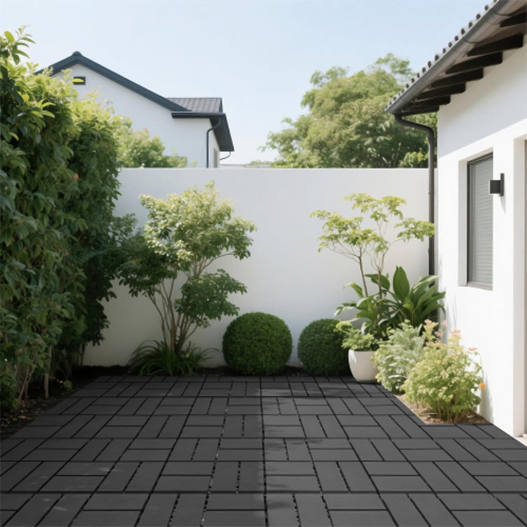 Interlocking Deck Tiles, Patio Deck Tiles, 12"x12", 44 Pack Deck Tiles Interlocking Outdoor All Weather, Plastic Patio