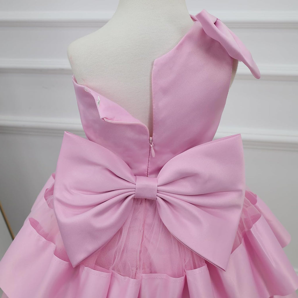 Flower Dress Sleeveless One Shoulder Birthday Party Formal Prom Gown