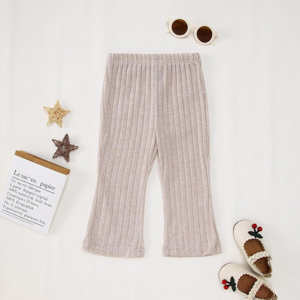 Toddler Baby Girls Clothes Set Ruffle Knit Ribbed Long Sleeve T-Shirts Tops+Pants 2Pcs Outfits Fall Winter Clothes