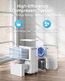 30 Pint Dehumidifier for Basement, 2500 Sq. Ft Dehumidifiers for Home with Drain Hose, 3 Modes, Smart Humidity Control
