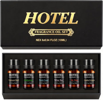 Luxury Scent for Diffuser Oils Set Inspired by Iconic 5-Star Hotels- Aromatherapy Essential Oils for Diffuser & Home - Set of 6