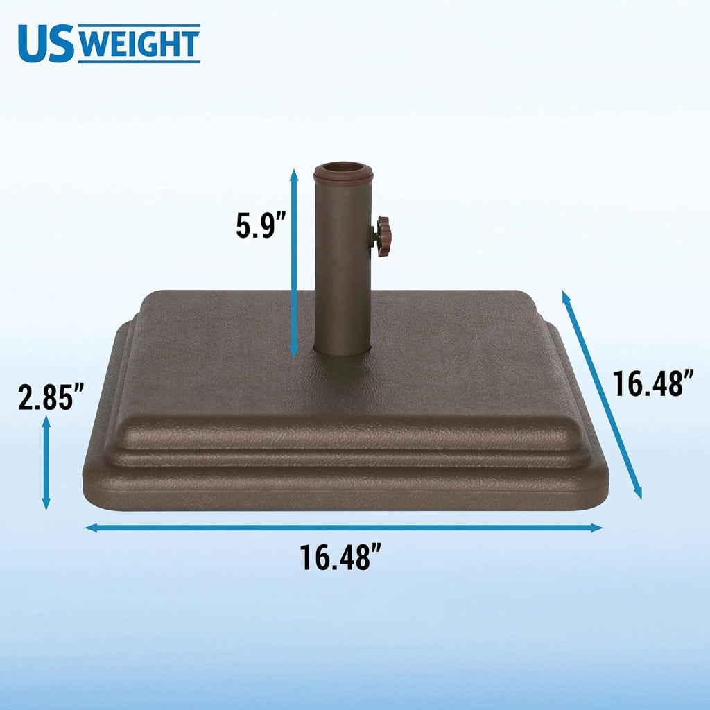 40 Pound Umbrella Base - Weighted Umbrella Base For Use With Patio Table - Heavy Duty Base for Umbrella - Bronze