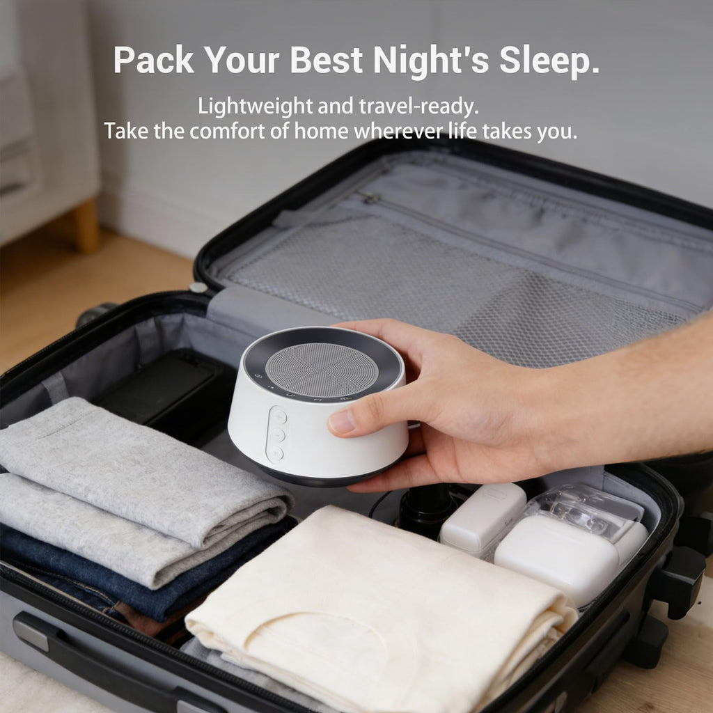 White Noise Machine with Night Light - 20, 10 Color Lights, 5 Timer Settings & Memory Function, Portable Sleep Sound