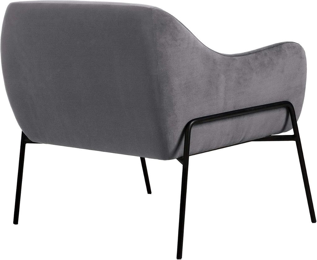 Karen Modern Velvet Upholstery Accent Chair, 44.1" W, Grey