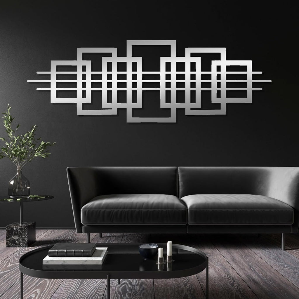 Square Metal Wall Art, Luxury Modern Metal Wall Art, Geometric Square Metal Wall Hanging, Abstract Wall Art