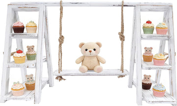 Cupcake Stand,3-Tier Swing Cupcake with Removable Tray,White