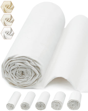 100% Cotton Muslin Fabric by The Yard, 59in x 3yd White Bleached Cotton Muslin Cloths-Medium Weight Beige Calico
