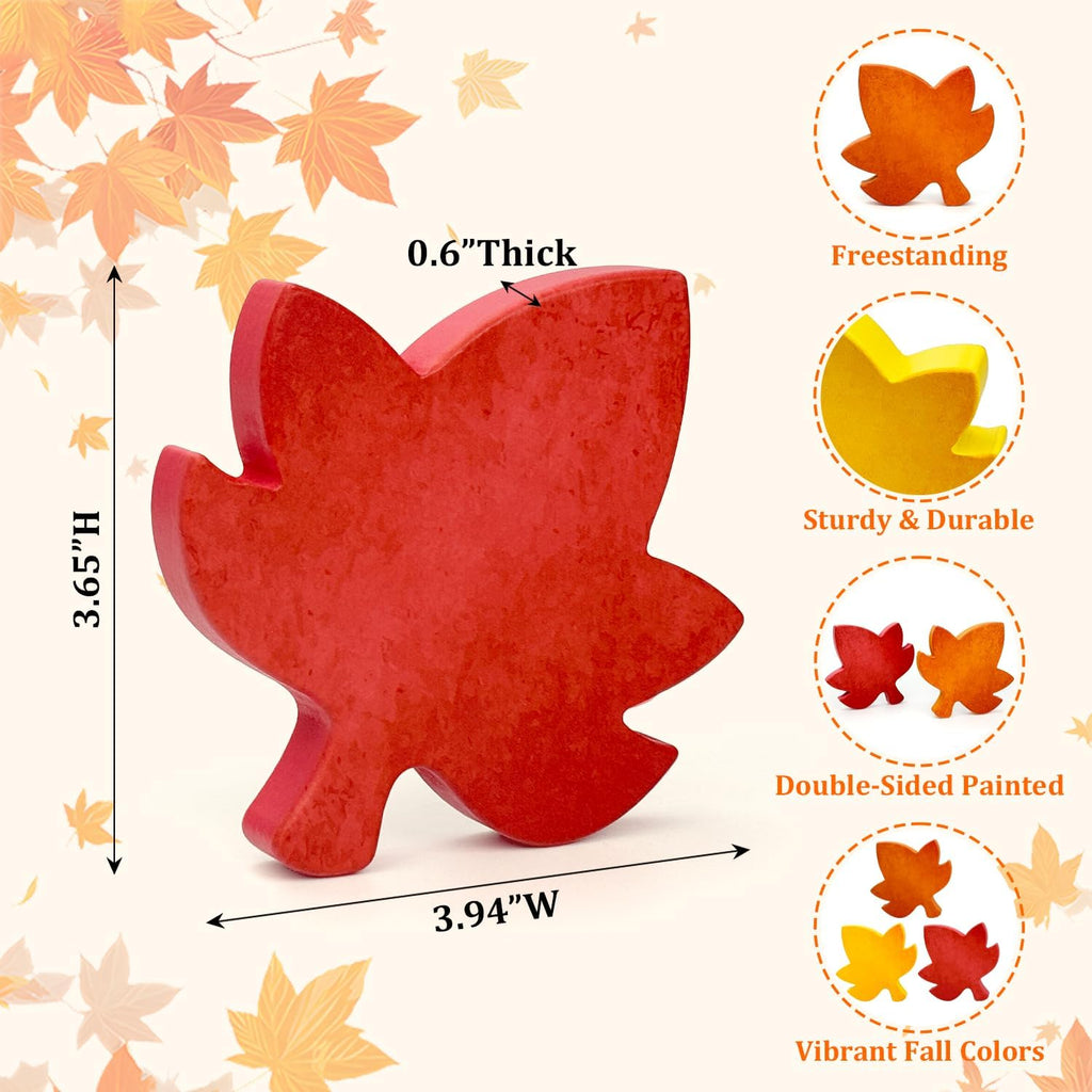 Fall Table Decor -Autumn Harvest Leaves Decorations Indoor - Set of 3