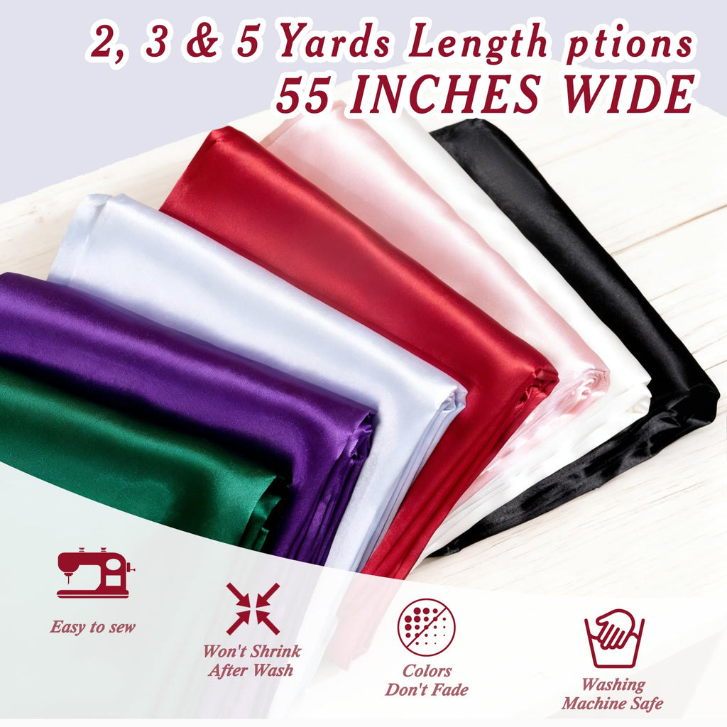 Black Satin Fabric 5 Yards 55 Inch