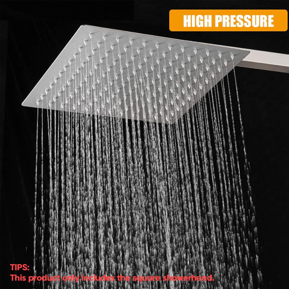 10" Rain Shower Head High Pressure Rainfall Shower Head Brushed Nickel
