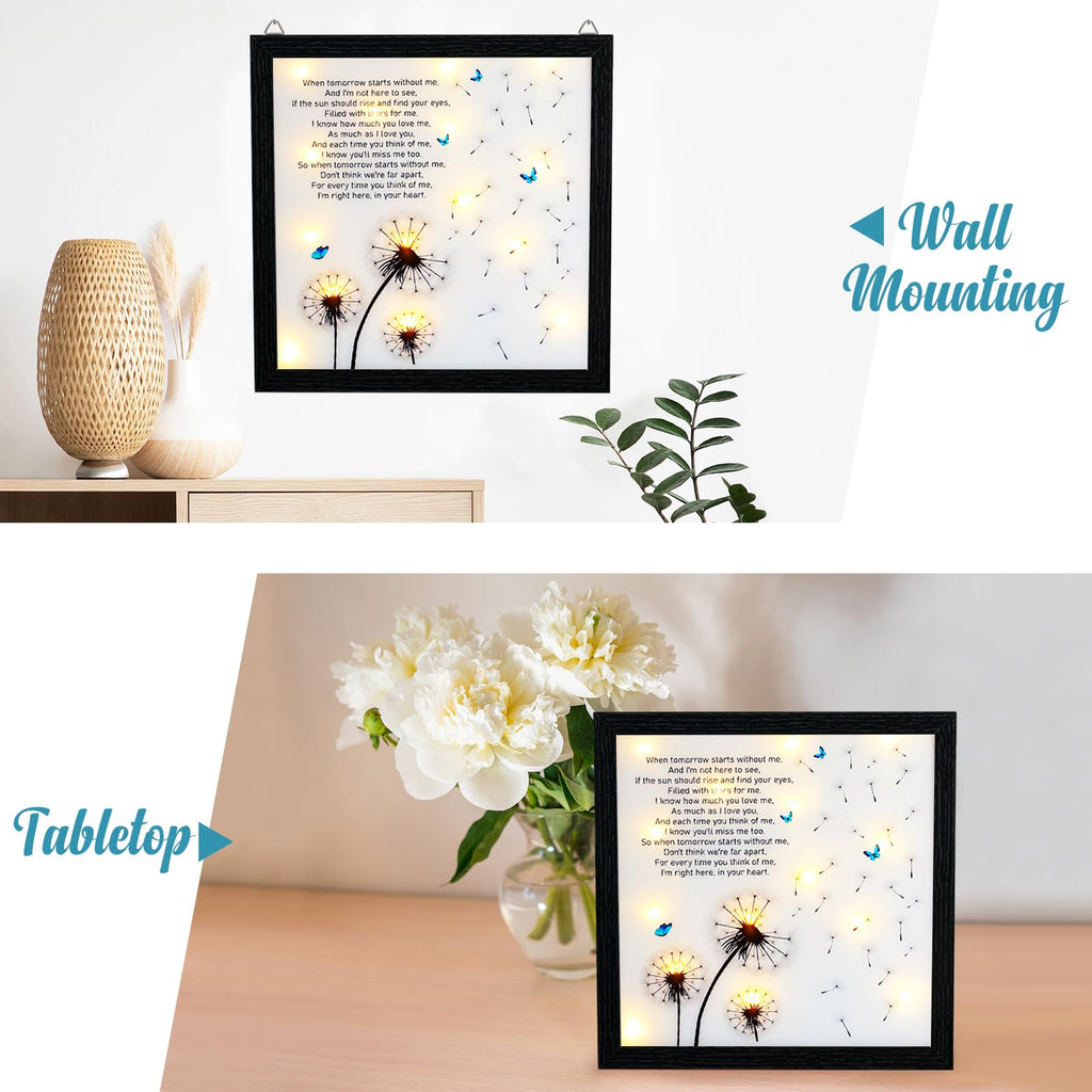 Memorial Gifts LED Shadow Box Sympathy Gift Condolences Grief Dandelion