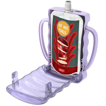 Sip Wiz - Baby Pouch Holder No Squeeze Pouch Food Pouches & Juice Box Holder - Anti-Squeeze Yogurt Pouch Reusable