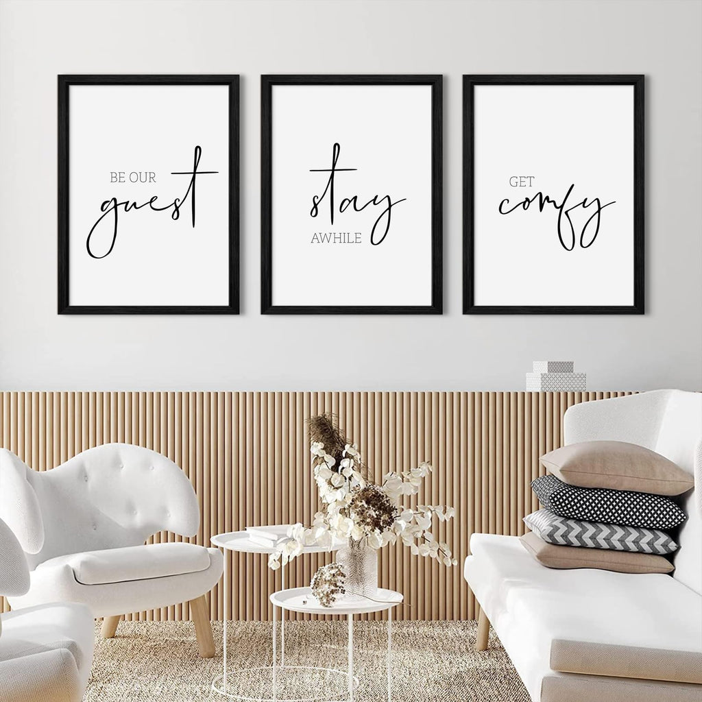 Be Our Guest Wall Decor Guest Room Wall Art Decor Stay Awhile Signs Decor Minimalist Wall Art Over The Bed Sign Guest