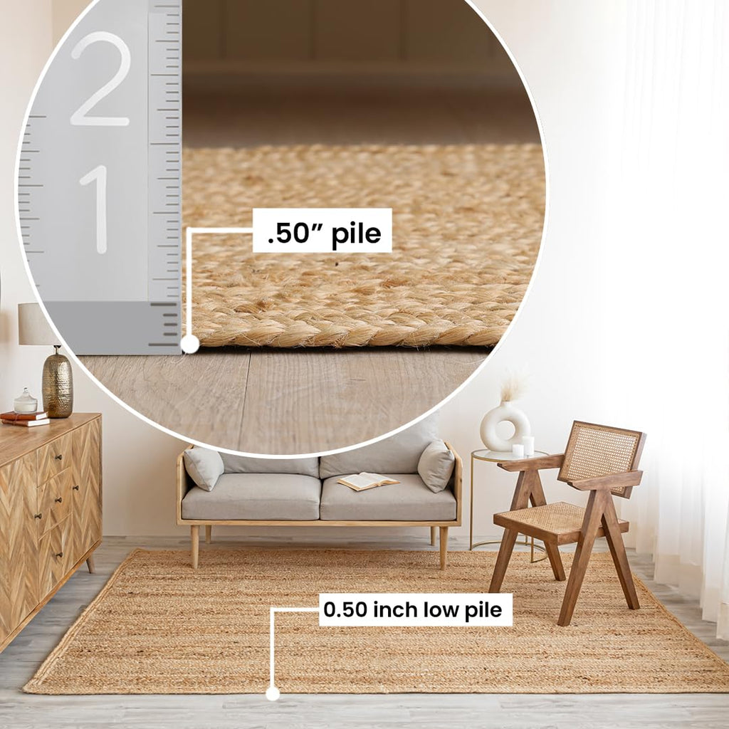 Braided Jute Runner Rug - Natural