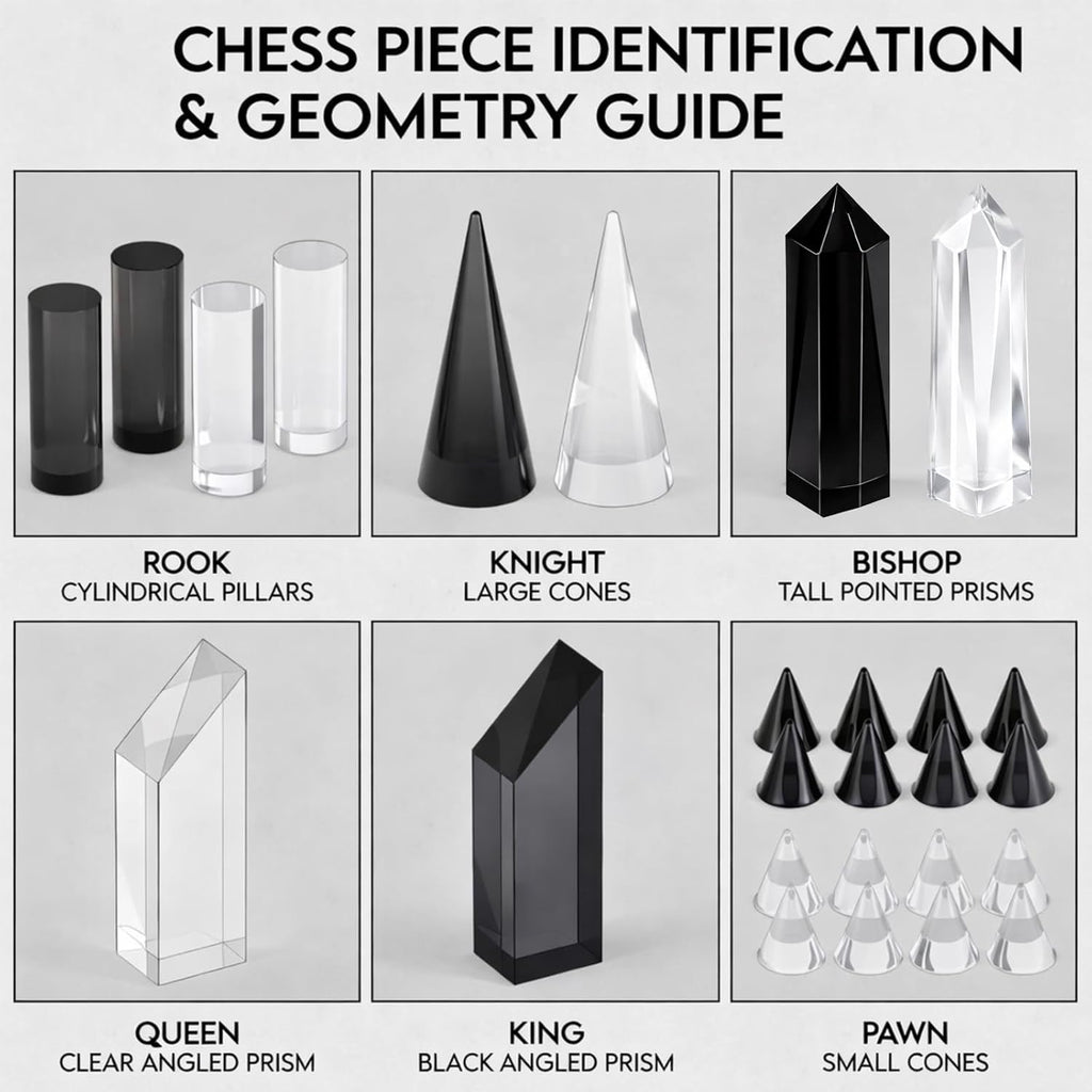 Acrylic Chess Set, 11.8" Modern Chess Board for Adults
