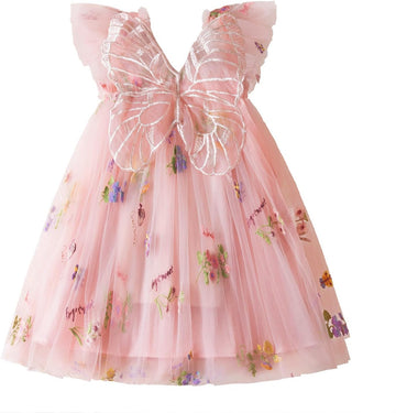 Baby Girl Tulle Dress Casual Flower Embroidery Toddler Dresses
