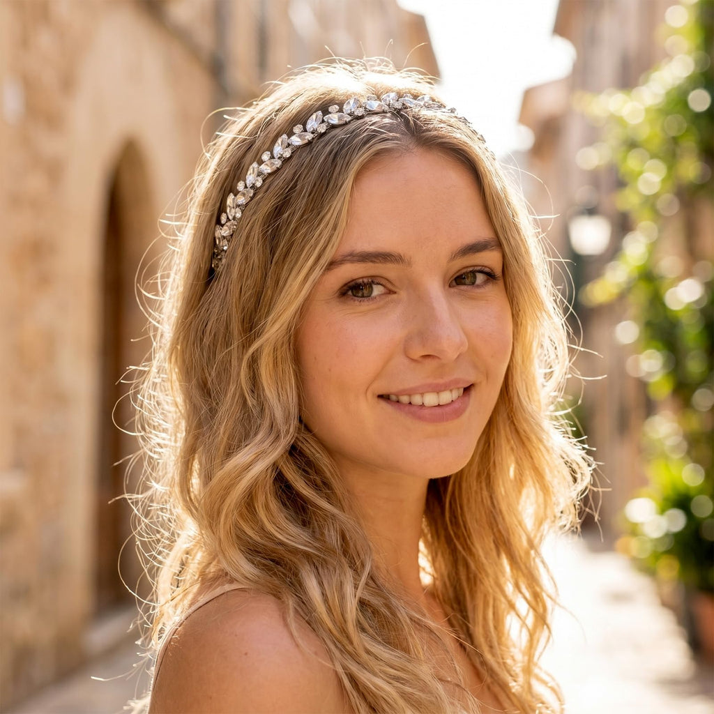 Silver String Strips Crystal Rhinestone Chain Trim Applique Diamond Applique Embellishment for Wedding Bridal - 3 Yards