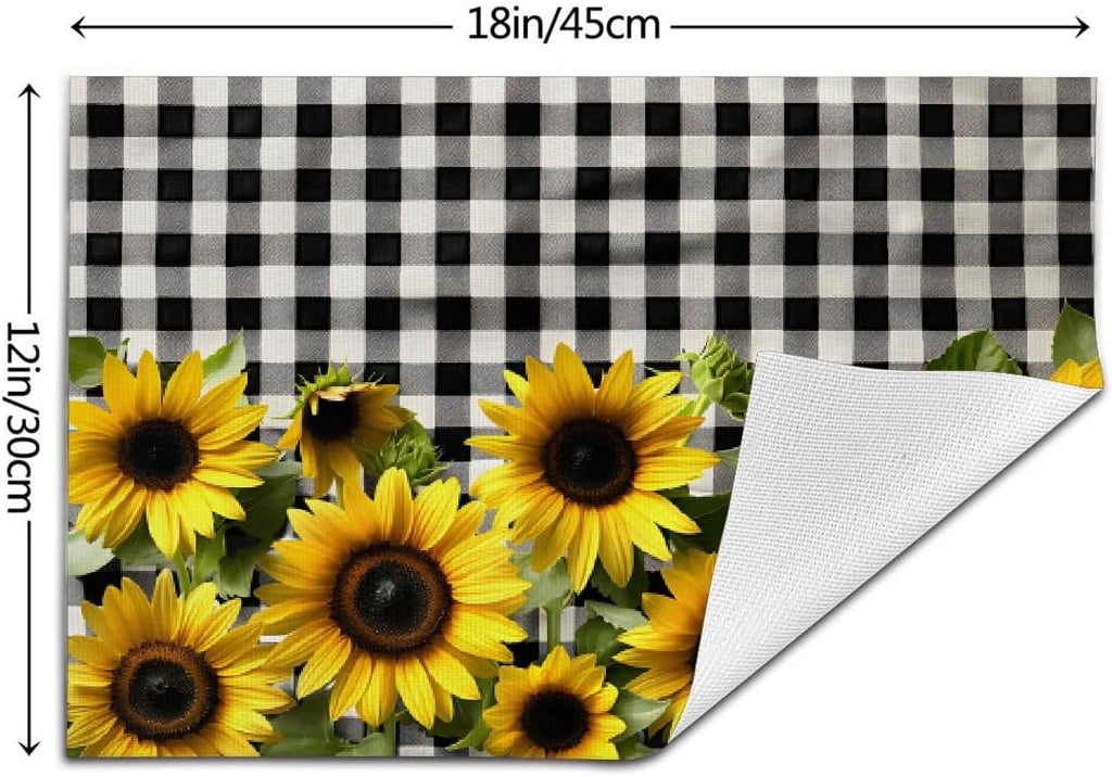 Vinyl Placemats Heat Resistant Non-Slip PVC Place Mats Wipeable Washable Woven Table Mat Plastic Dinner - Set of 4