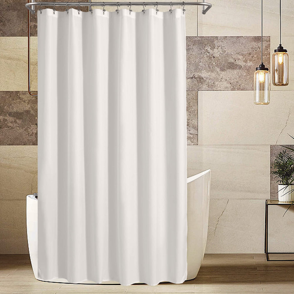 72x96 Extra Long Waterproof Fabric Shower Curtain Liner White