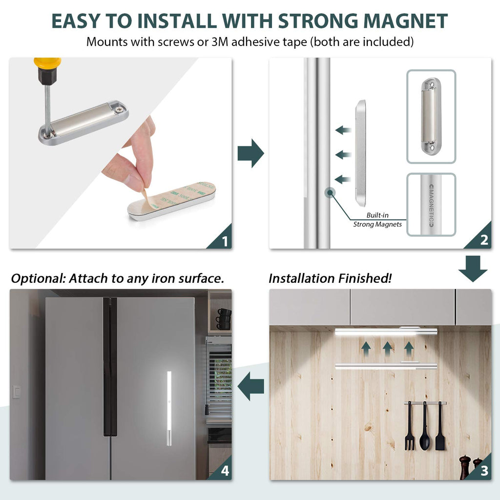 LED Closet Light, Motion Sensor Light Indoor, Large 4500mAh Rechargeable Battery Powered, Wireless Under Cabinet
