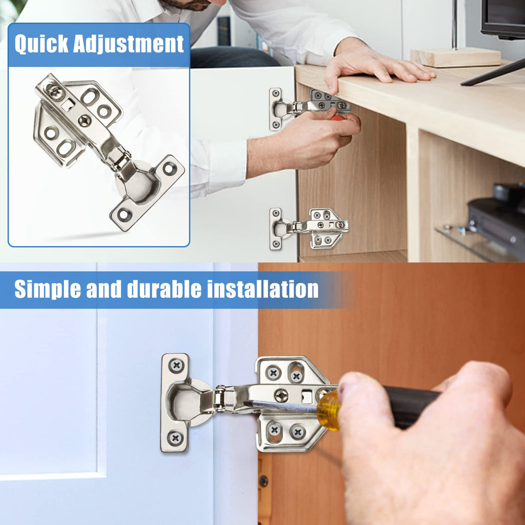 4 Pack 26mm Soft Close Cabinet Hinges, Concealed Full Overlay Hinge