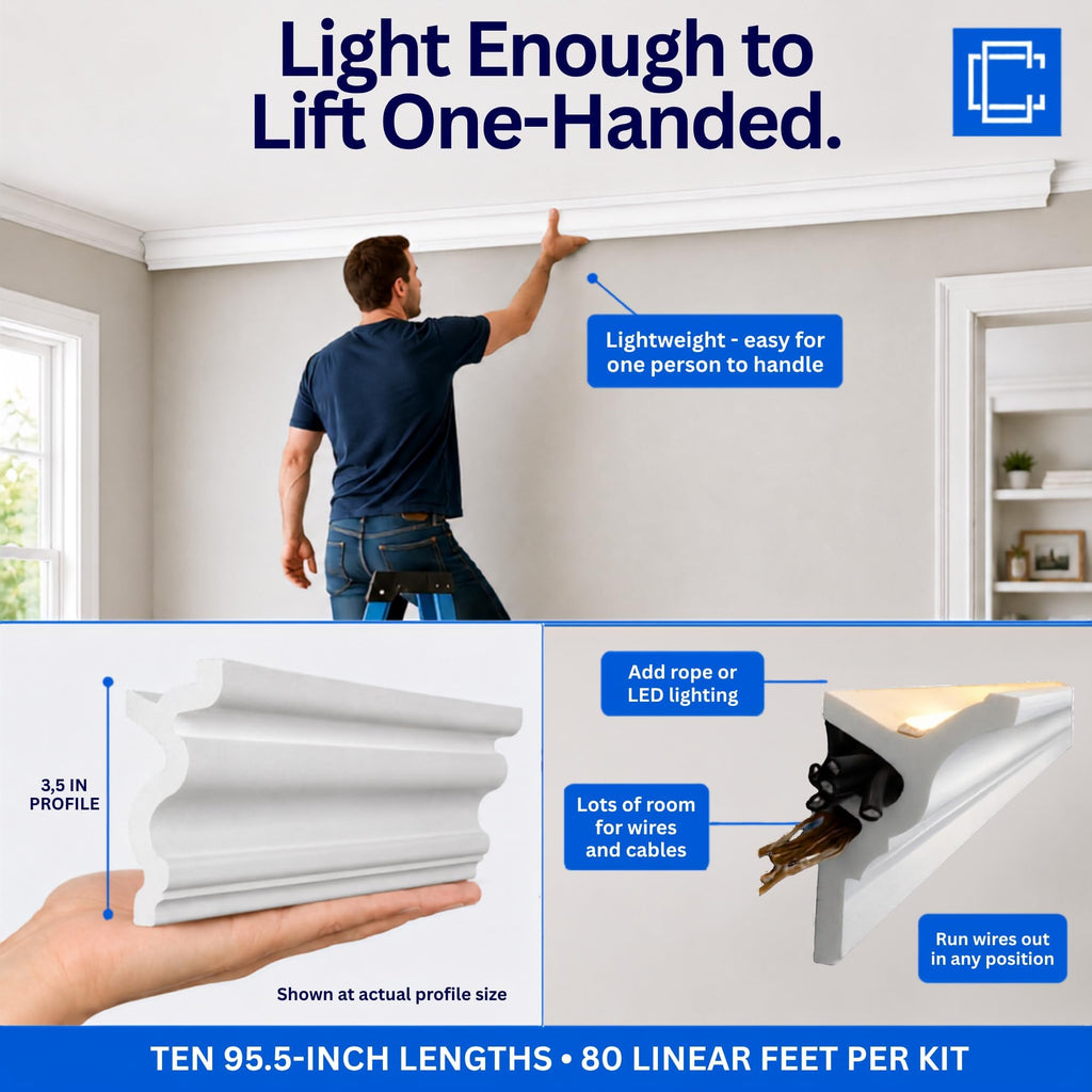 Duncan LED Foam Molding Kit, 80 Ft 3.5in, Precut Corners