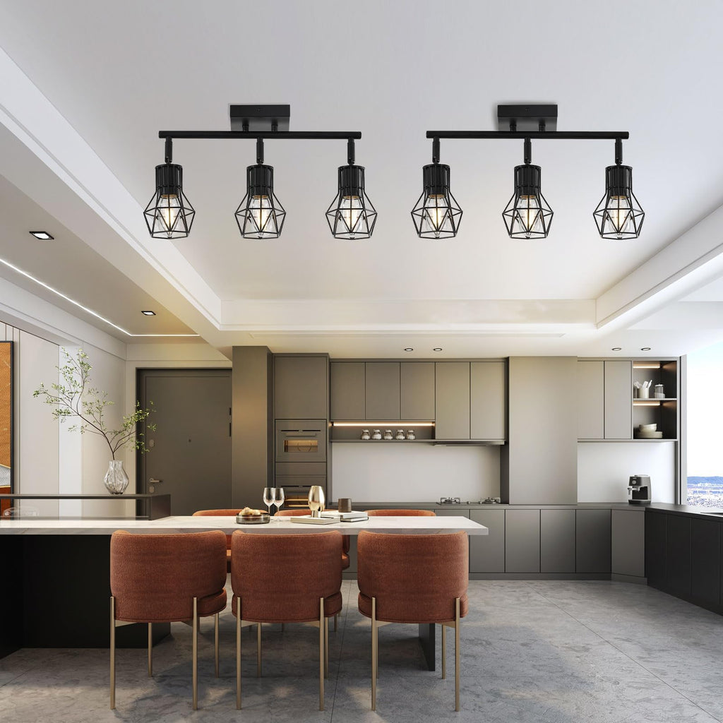 Black Flush Mount Track Lighting Fixtures E26 Kitchen