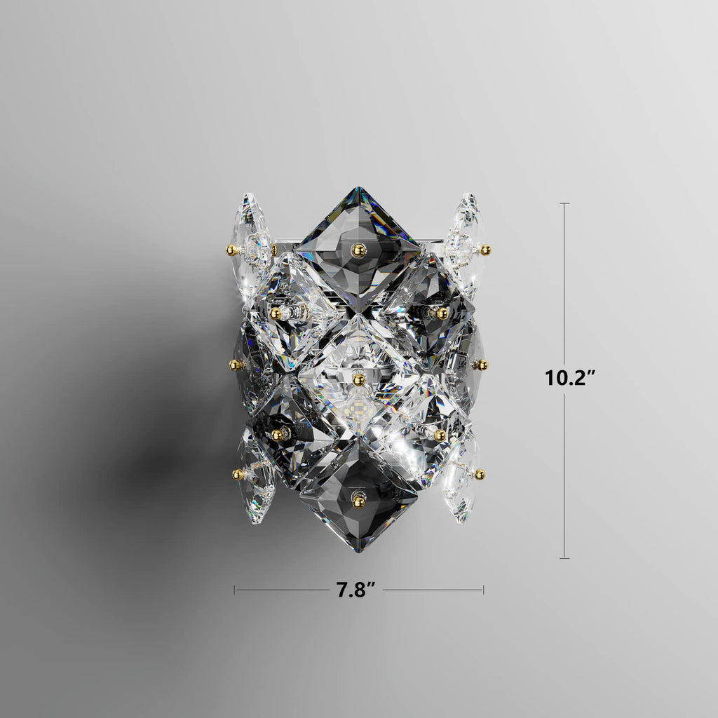 Modern Crystal Wall Sconces,Chrome Wall Light Fixtures,Luxury Indoor Wall Lamp,K9 Crystal Vanity Wall Mount