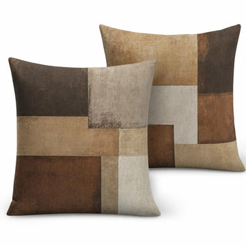 Wabi Sabi Abstract Geometric Throw Pillow Covers 18x18 Set of 2