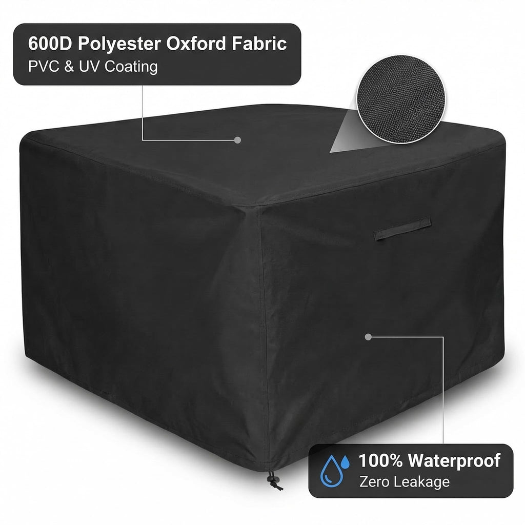 Gas firepit Cover Square 31 inches x 31 inches, Black