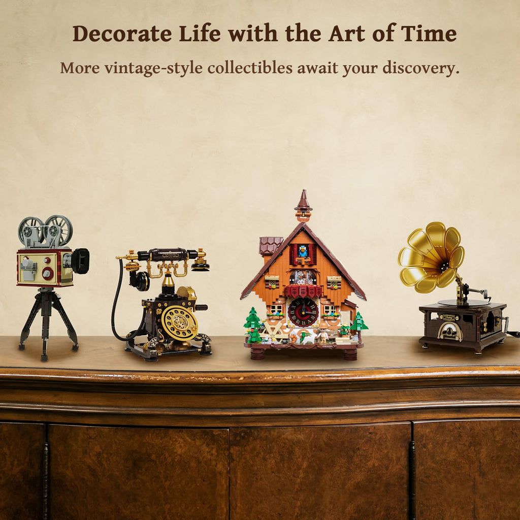 Cuckoo Clock Building Set for Adults, Vintage Chalet Wall Clock