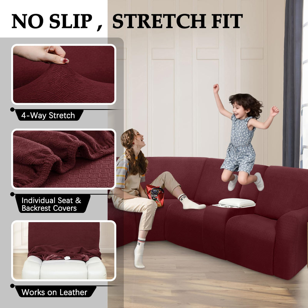 Waterproof Reclining Sectional Couch Covers Washable L Shaped Christmas Sectionals Recliner Sofa Covers Stretch