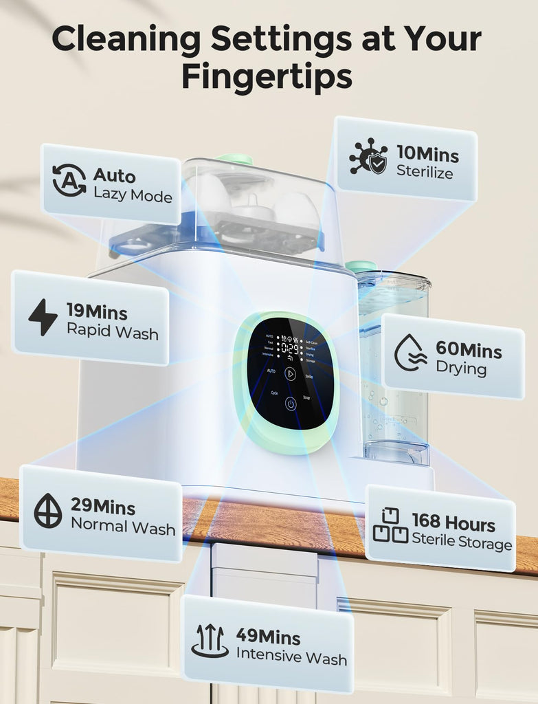 Baby Bottle Washer, Sterilizer & Dryer All-in-One Cleaning Machine