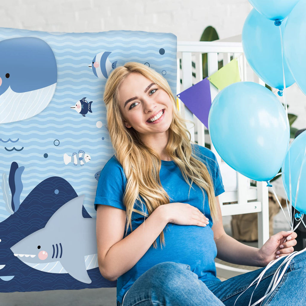 4 Pieces Baby Crib Bedding Set, Standard Nursery Size Soft, Whale
