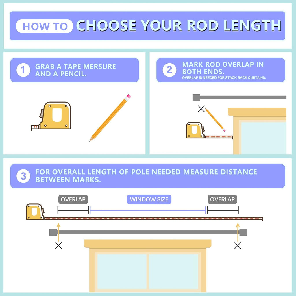 Curtain Rods for Windows 16 to 88 Inches Adjustable Length 1 Inch Diameter Window Curtain Rod with Aluminium End Cap
